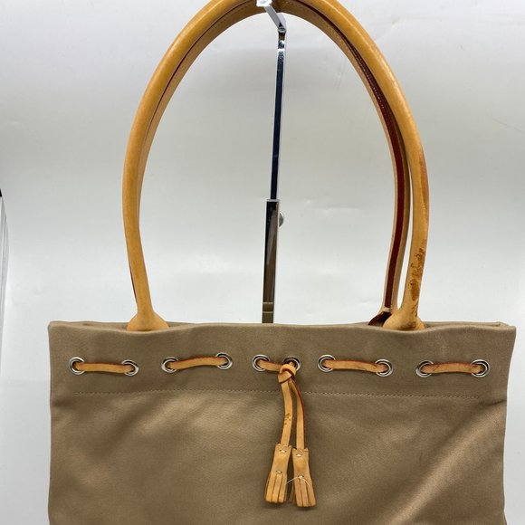 Dooney & Bourke XL Size Tan Nylon Shoulder Bag - Picture 2 of 11
